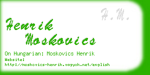 henrik moskovics business card